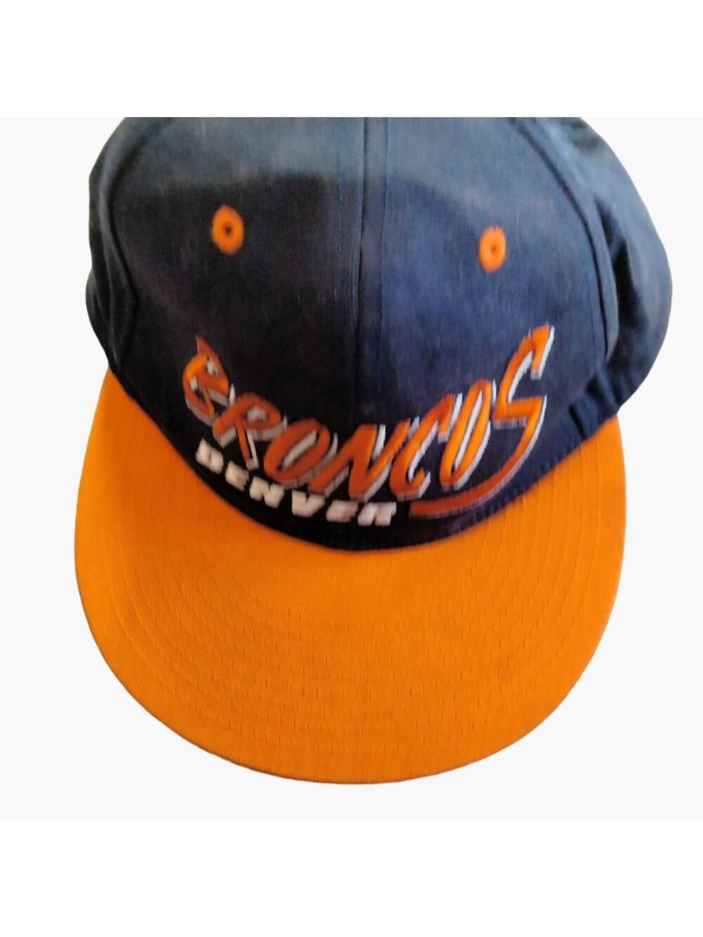 NFL Team Apparel Denver Broncos Baseball Cap Hat Flat bill Blue Orange Colorado